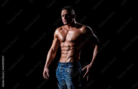 Sport Workout Bodybuilding Sexy Closeup Topless Male Model Sexy Naked Torso Sport Workout