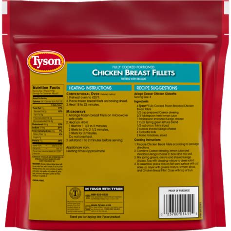 Tyson Fully Cooked Portioned Chicken Breast Fillets 25 OZ Kroger