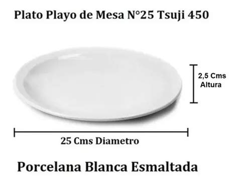 Set Platos Porcelana Playo Hondo Postre Tsuji Pack X En Venta En