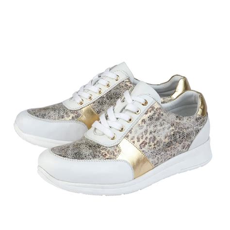 Lotus Florence White And Leopard Print Premium Shoes 121 Shoes