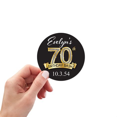 70th Birthday Stickers Personalized Birthday Hershey Kisses Etsy