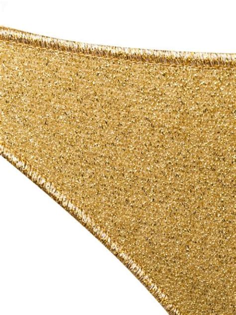 Shop gold Oséree Lumière metallic triangle bikini with Express Delivery Farfetch