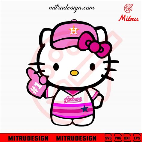 kitty houston astros pink svg astros baseball team svg png dxf