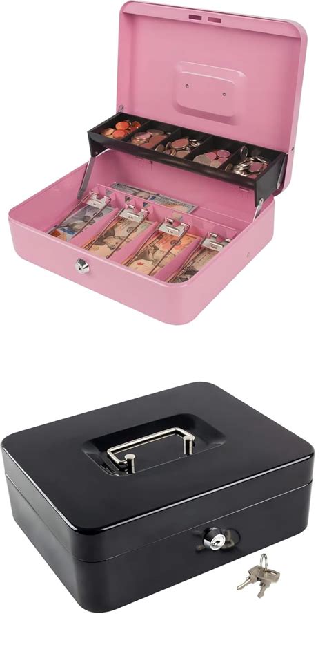 Amazon KYODOLED Cash Box With Money Tray And Lock Lock Box For