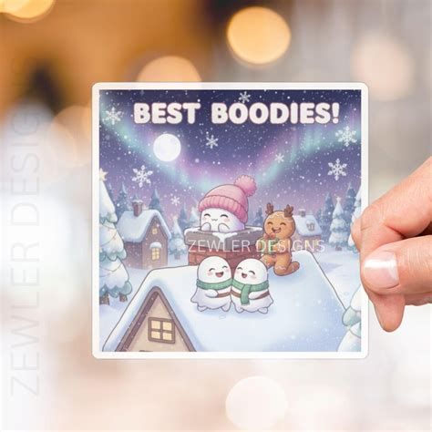 Best Boodies Stickers Funny Cute Ghost Gingerbread Man Sticker