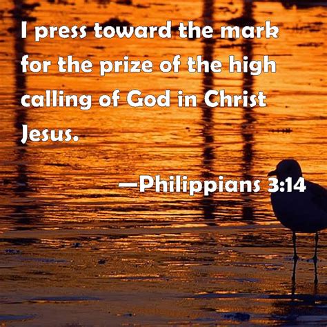 Philippians 3 14 I Press Toward The Mark For The Prize Of The High