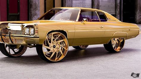 1972 Chevy Impala Donk Gets The Gold Fever Looks Like A Giant Nugget On Big Wheels Autoevolution