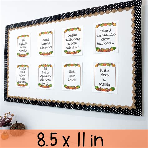 Autumn Health Theme Bulletin Board Fall Into Healthy Habits Classful