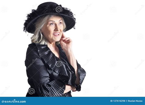 Gorgeous Mature Woman Posing On White Background Stock Photo Image Of Clothing Mature