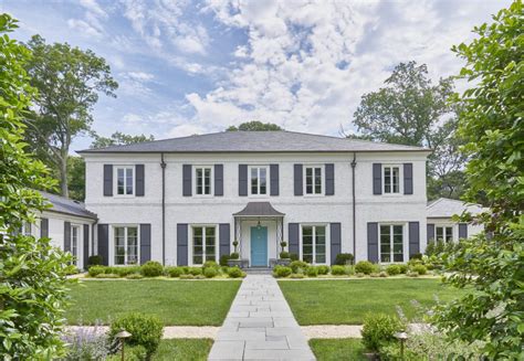 Transform Your Home Brick House Painted White With Black Shutters