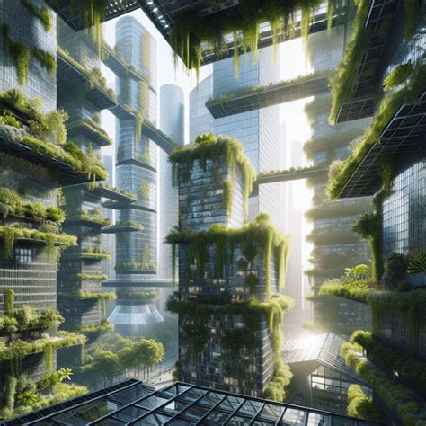 Urban jungles redefined climbing vines weaving through steel beams