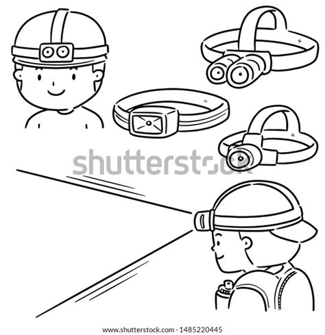 Vector Set Headlamp Cartoon Stock Vector Royalty Free 1485220445