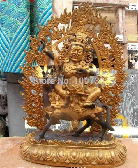 Tibet Fane Bronze Copper Gilt Palden Lhamo Setrap Chen Buddha