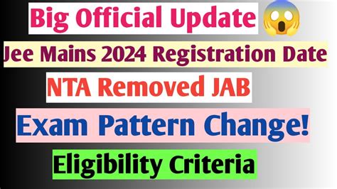 Jee Mains Registration Datebig Official Update Jee Mains