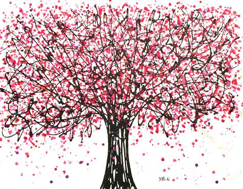 Japanese Sakura Tree Painting Original Painting On Canvas By Etsy