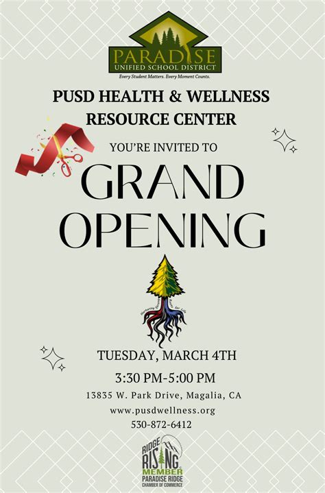 PUSD Health & Wellness Resource Center - We are excited to remind you