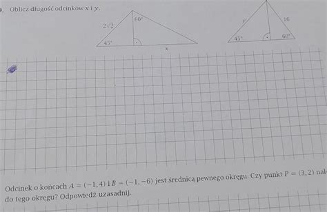 Oblicz długość odcinków x i y plzzz na dziś Brainly pl