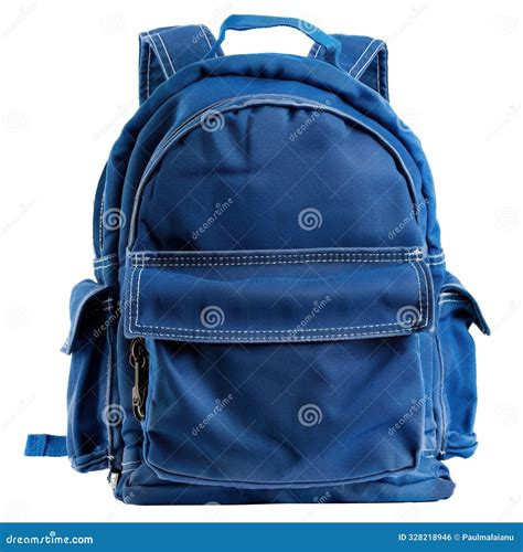 blue school backpack isolated  transparent background royalty