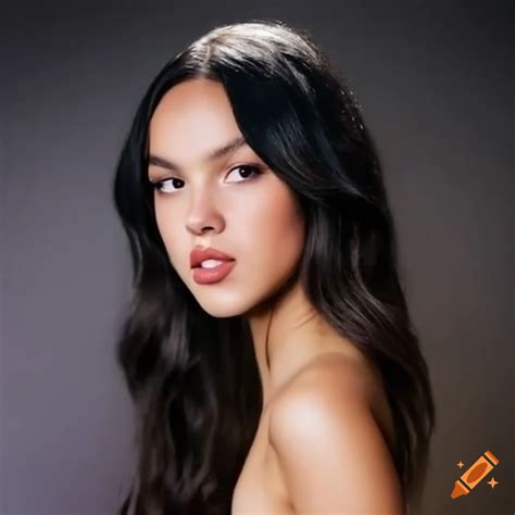 Olivia rodrigo with black hair on Craiyon