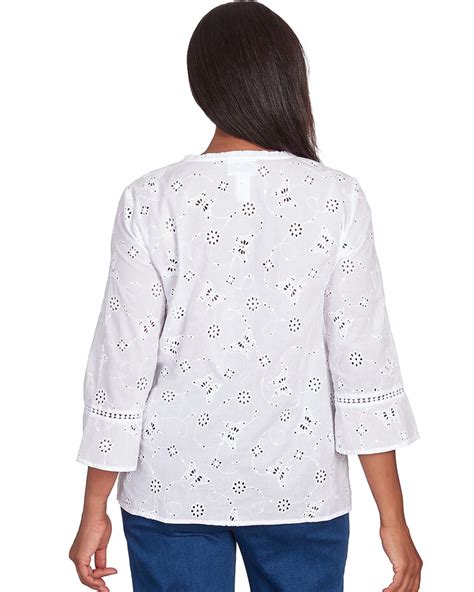 Alfred Dunner® In Full Bloom Butterfly Eyelet Button Front Shirt