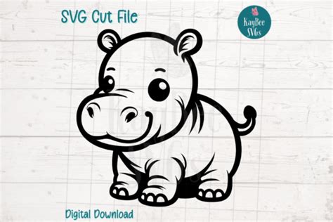 Baby Hippo SVG Cut File Graphic By Kaybeesvgs Creative Fabrica