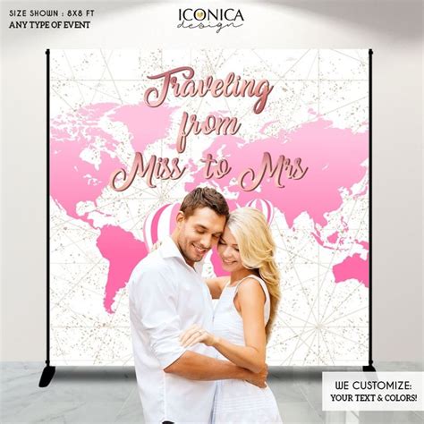 Travel And Adventure Party Decor Travel Themed Backdrop Traveling From Miss To Mrs Hot Air