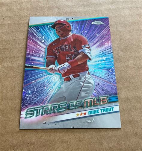 Topps Chrome Mike Trout Stars Of Mlb Csmlb Los Angeles Angeles