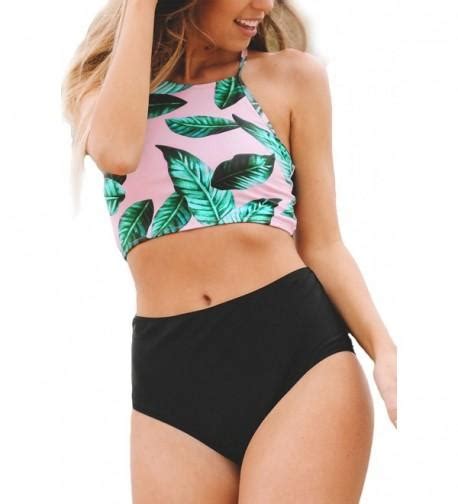Halter Floral Print Bikini Set Bandeau Tie Back Swimsuit For Women Print Ct Tn D T