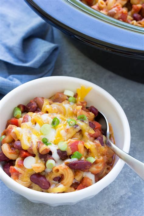 Slow Cooker Vegetarian Chili Mac Kristine S Kitchen