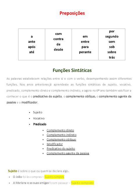A Ante Apos Ate - Português Gramática. docx - Preposições a ante após até com contra de ...