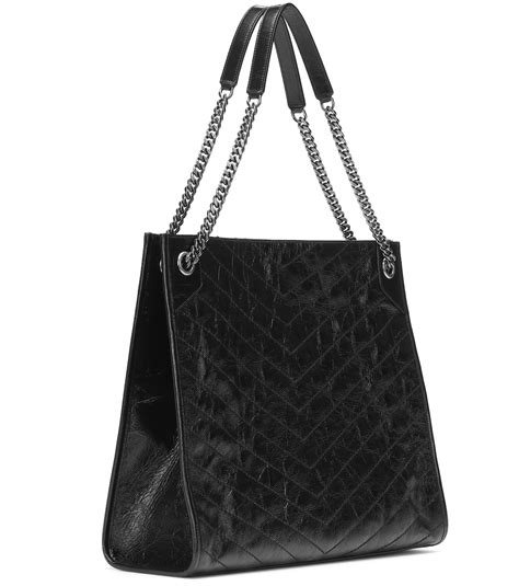 Niki Large Leather Tote In Black Saint Laurent Mytheresa