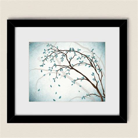 Light Blue Wall Decor Tree Print Tree Wall Art for Bedroom - Etsy