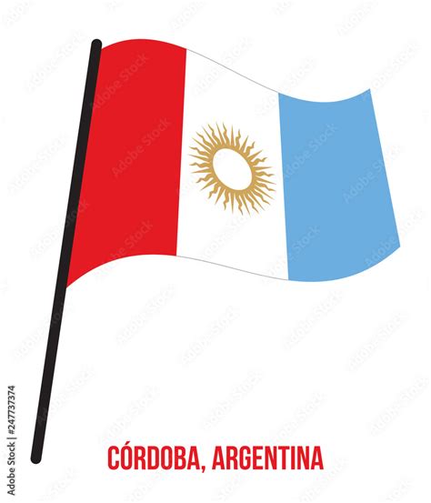 C Rdoba Flag Waving Vector Illustration On White Background Flag Of