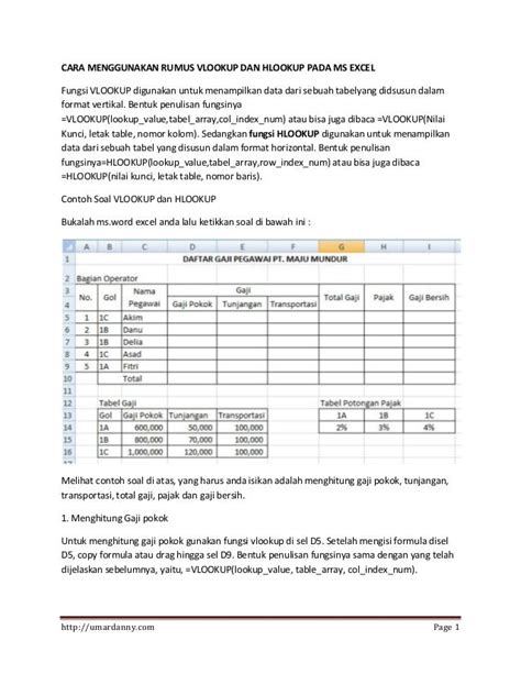 Contoh Soal Praktek Microsoft Excel 2007 Dan Penyelesaiannya