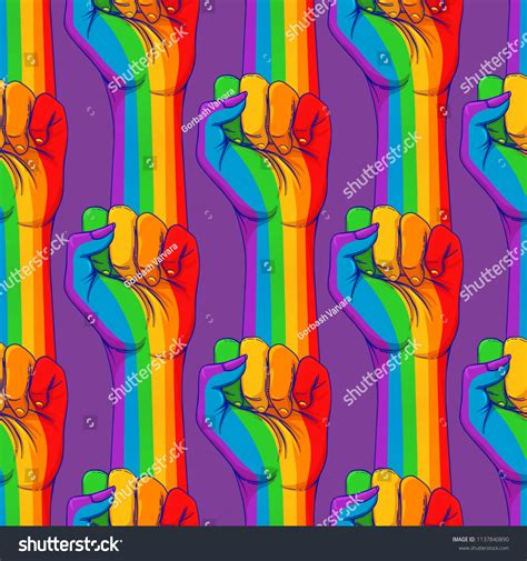Striped Hand Showing Fist Raised Gay Stock Vector Royalty Free 1137840890 Shutterstock