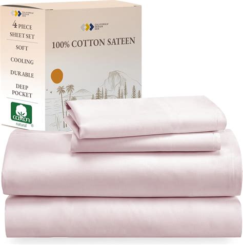 Amazon.com: Queen Sheet Set - Natural 100% Cotton Bed Sheets Queen Size