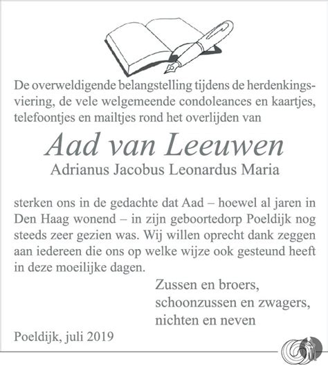 Adrianus Jacobus Leonardus Maria Aad Van Leeuwen 05 05 2019