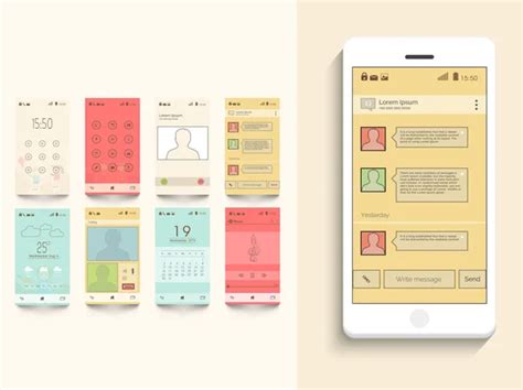 mobile user interface  stock vectors