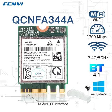 QCNFA344A St Rilisation De 867Mbps 11AC Pour Bluetooth 4 1 Carte WiFi