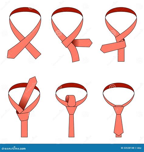 Tie Simple Knot Instruction Stock Vector Illustration Of