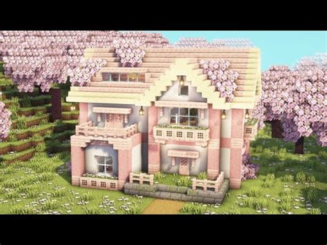 [Minecraft] How to Build a Cozy Cherry Blossom House / Tutorial