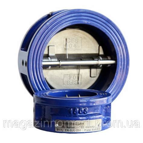 Клапан обратный межфланцевый Ду 150 двухлепестковый подпружиненный н/ж ...