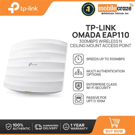 Tp Link Omada Eap110 300mbps Wireless N Ceiling Mount Access Point Wifi