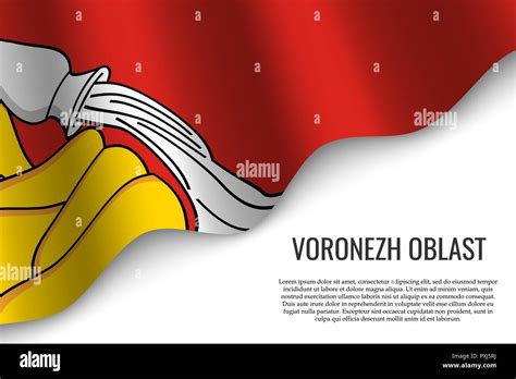 waving flag of Voronezh Oblast is a region of Russia on transparent ...
