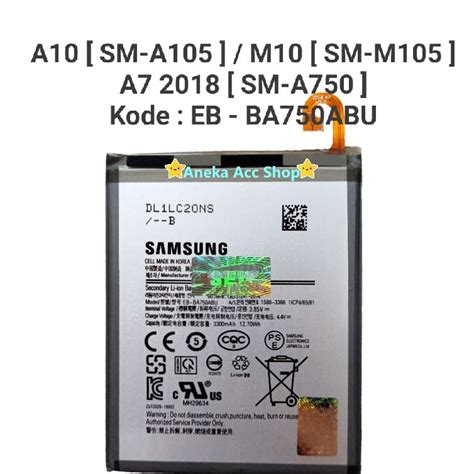 Jual Baterai Battery Original Samsung A10 M10 A7 2018 Batre Eb Ba750abu