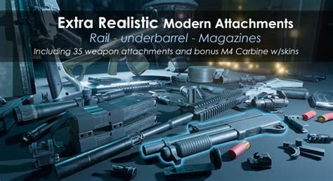 tactical gun attachments realistic weapon mod pack fab
