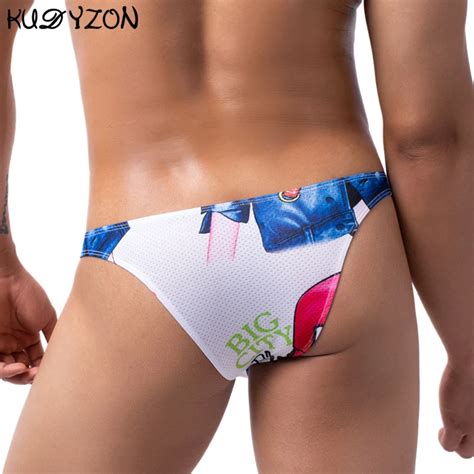 New Herren Drucken Briefs Bikini Homosexuell Unterw Sche M Nner Sissy Dessous Mesh Atmungs Ropa