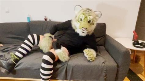Stroking My Uncut Curved Cock And Playing With A Bad Dragon Dildo In A Tiger Fursuit Pornhub Gay