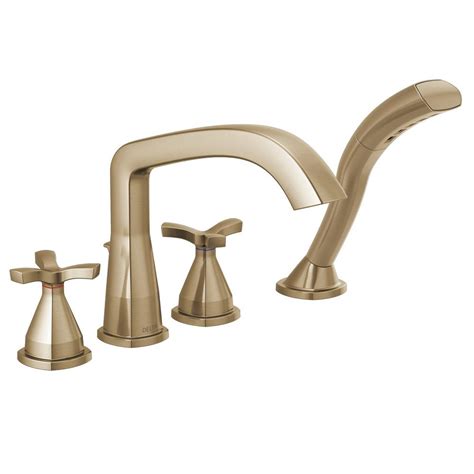 Delta Stryke Handle Deck Mount Roman Tub Faucet Trim Kit With