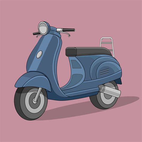 Retro Cartoon Scooter Flat Style 625814 Vector Art At Vecteezy